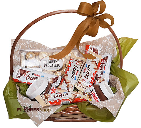 Cesta de chocolate para entrega em Curitiba | Flores Shop Cesta de chocolate para entrega em Curitiba | Flores Shop