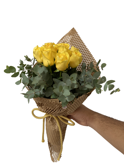 5942 Buquê de 12 Rosas Amarelas