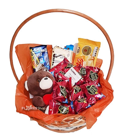 Cestinha com chocolates 