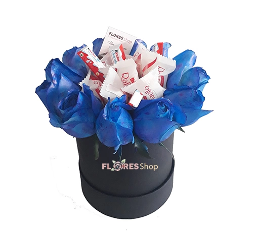 Flowers Box Rosa azul e Chocolates