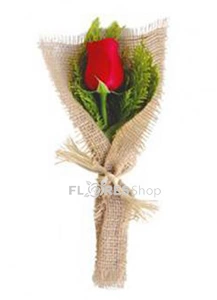 Rosas Embaladas com Juta  (Minimo 8 unid.)